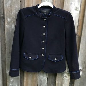 J. Crew Military Jacket Navy Wool Fits Sz 2 - 4
